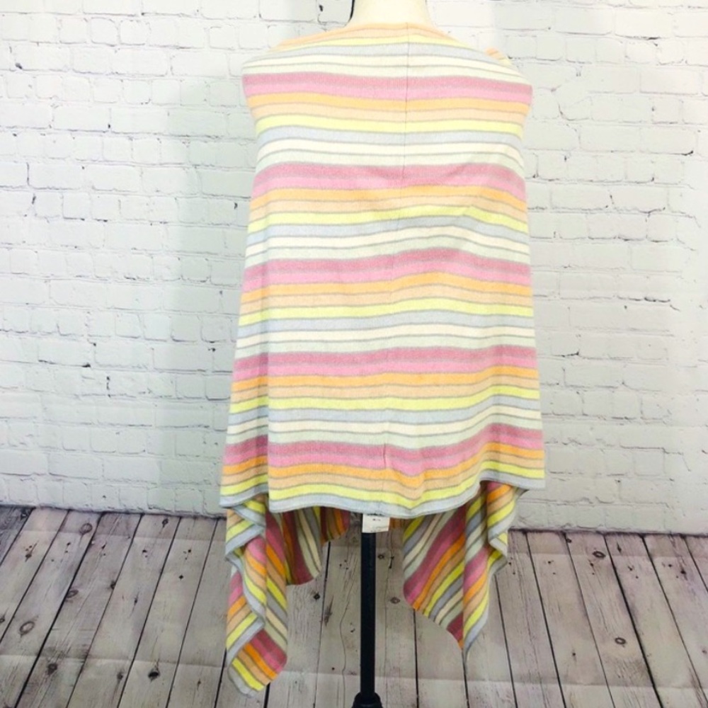 Like new! GAP silk rainbow pastel striped shrug / poncho / shawl / tunic! Sz M/L - Picture 3 of 13